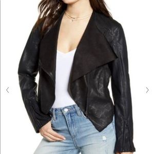 Blank NYC black snake skin leather jacket